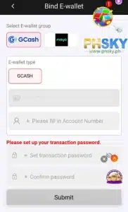Step 3: Provide the e-wallet address that matches your real name.